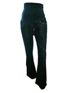 NWOT MOTHERHOOD MATERNITY Dark Wash Stretch Panel Bootcut Jeans Size Medium